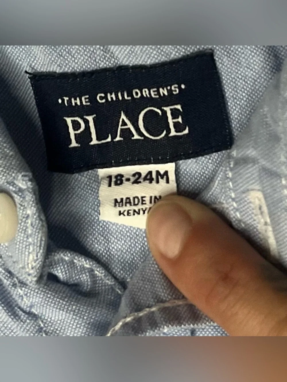 The Children's Place Baby Blue Short-Sleeve Button-Down Shirt